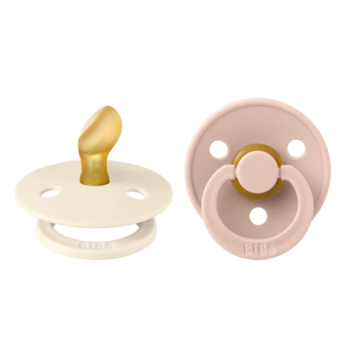 BIBS Pacifier Colour Anatomical 2pk GLOW Blush/Vanilla | Aster & Ruby
