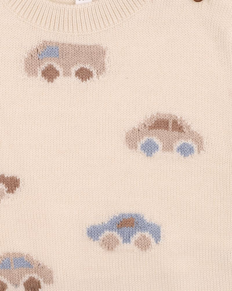 Alvin Automobile Knitted Jumper Cream Marl