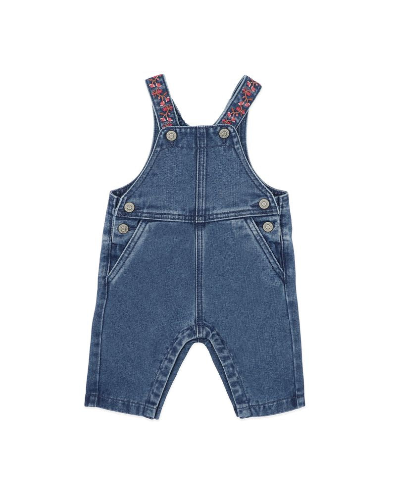 Wild Garden Emb. Denim Overalls