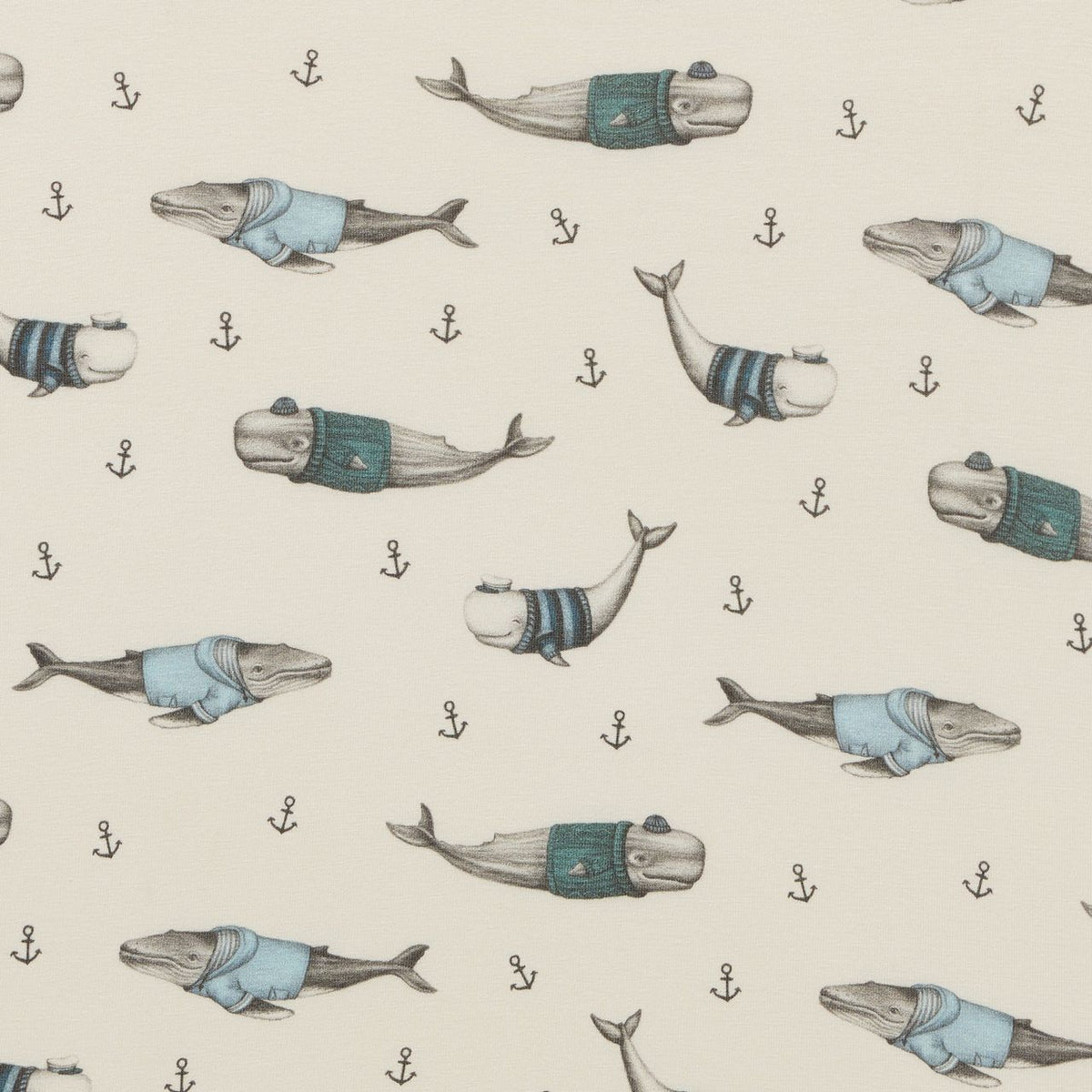 Woolly Whales Organic Bassinet Sheet