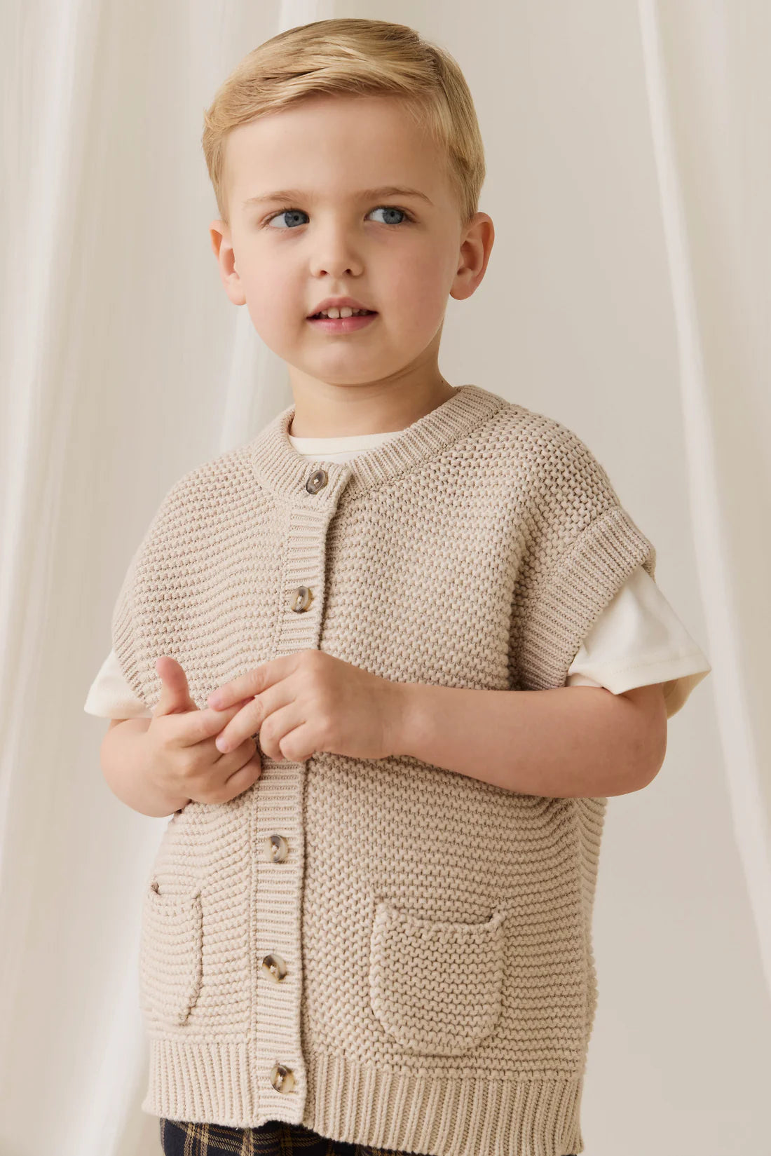 Rome Knit Vest Oat