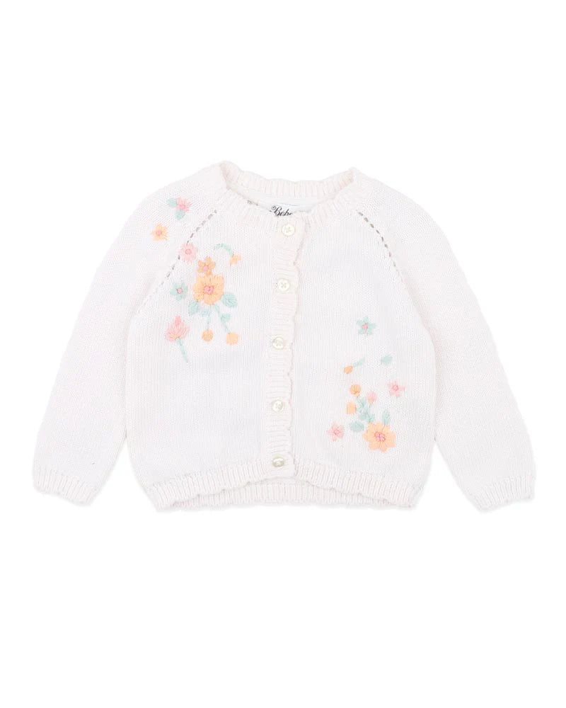 Fern Hand Embroidered Organic Cardigan