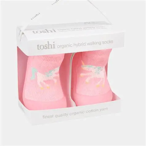 Toshi Organic Hybrid Walking Socks Dreamtime Footsteps Unicorn | Aster & Ruby