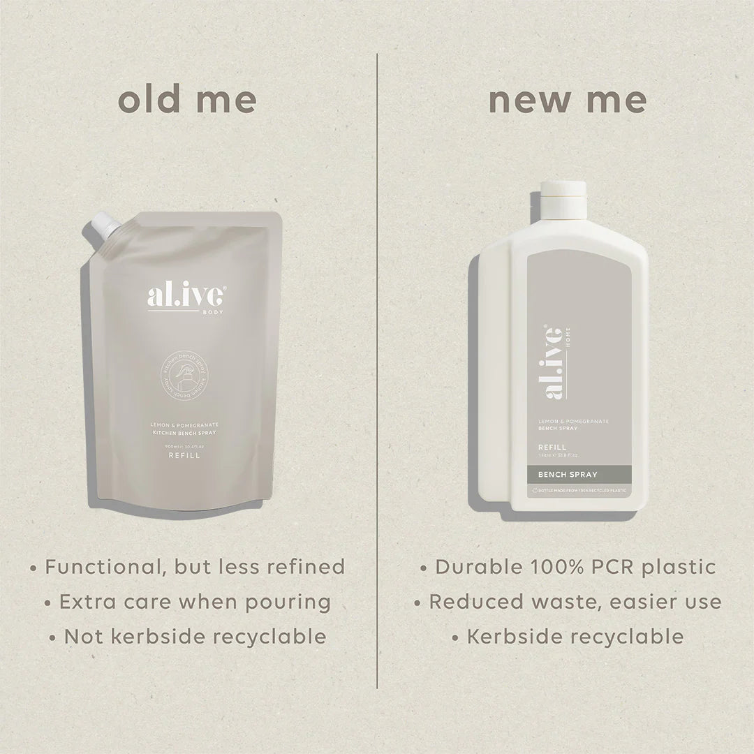 Kitchen Bench Spray Refill 1L - Lemon & Pomegranate