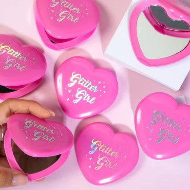 Pink Heart Pocket Mirror