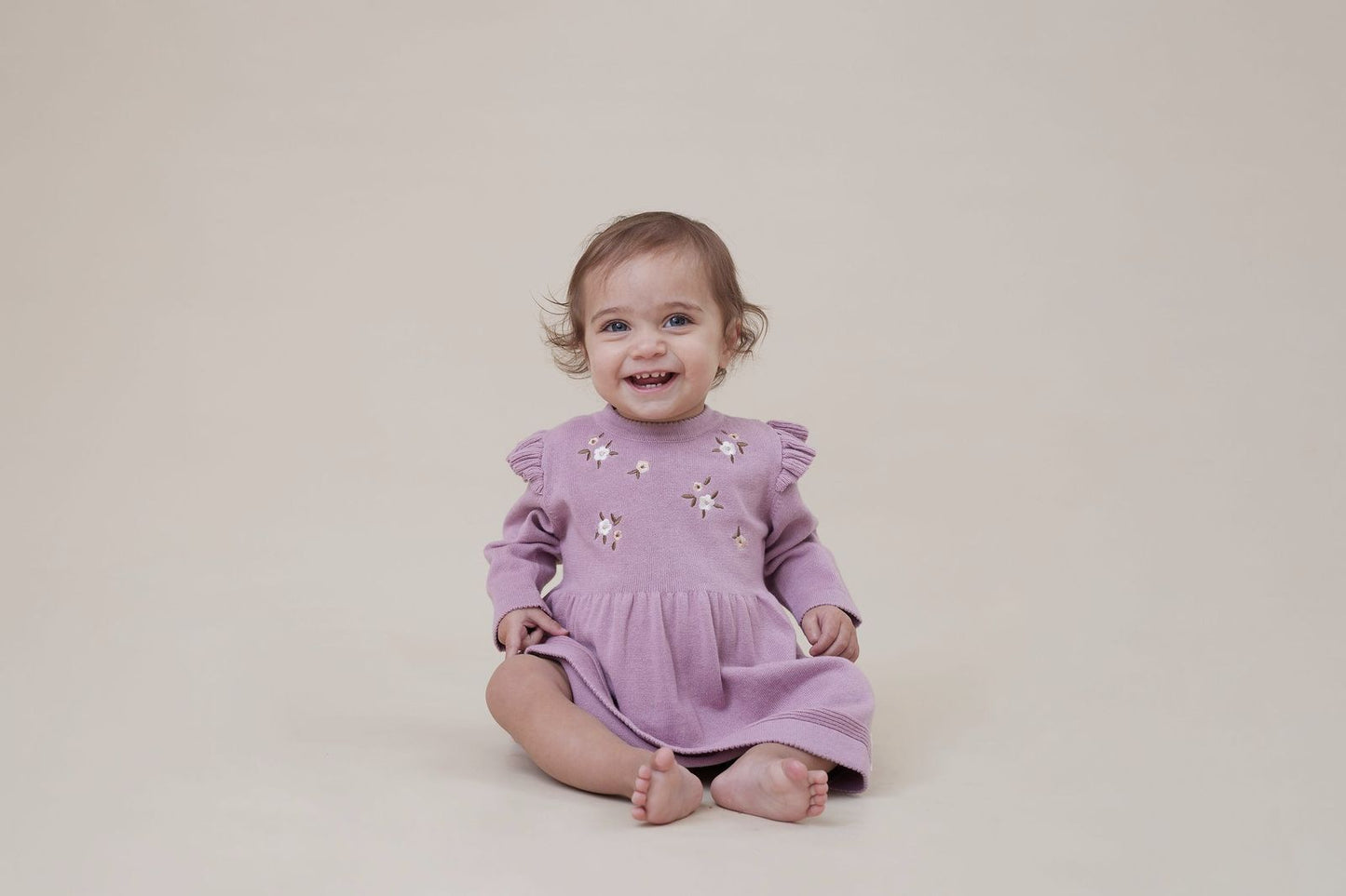 Pink Embroidered Knit Dress