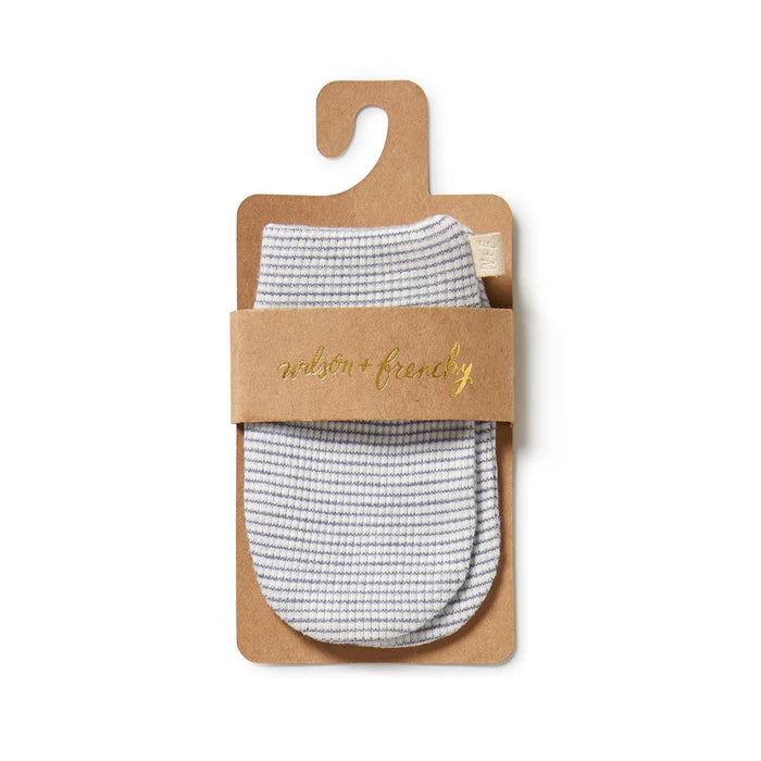 Wilson & Frenchy Rain Drop Stripe Rib Organic Mittens