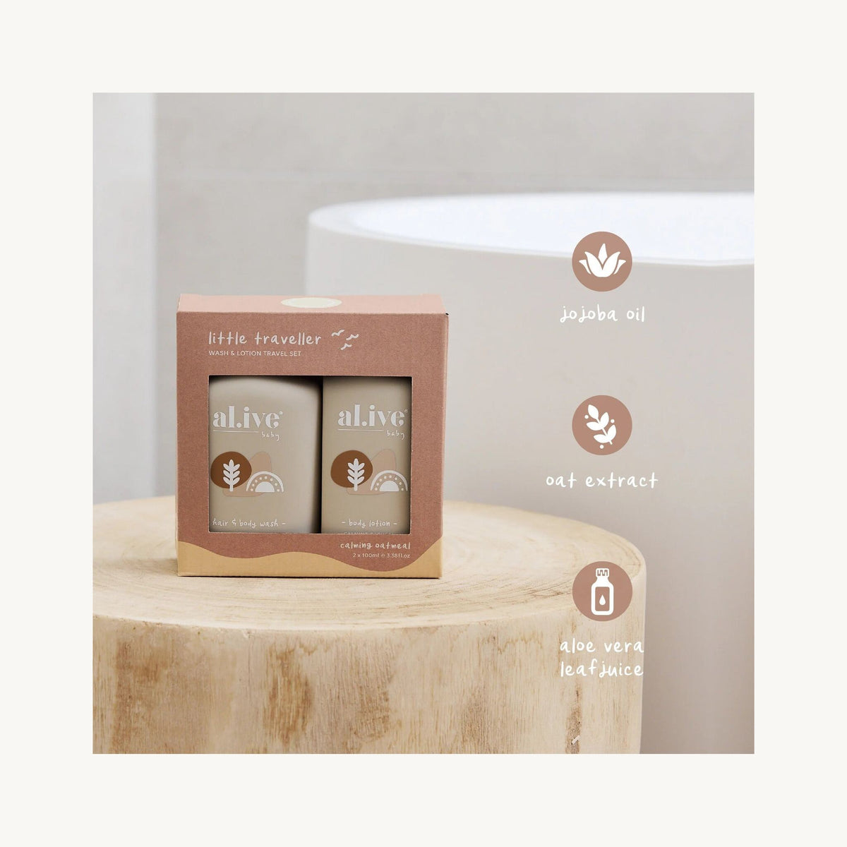 Al.ive Body Calming Oatmeal Little Traveller Set | Aster & Ruby
