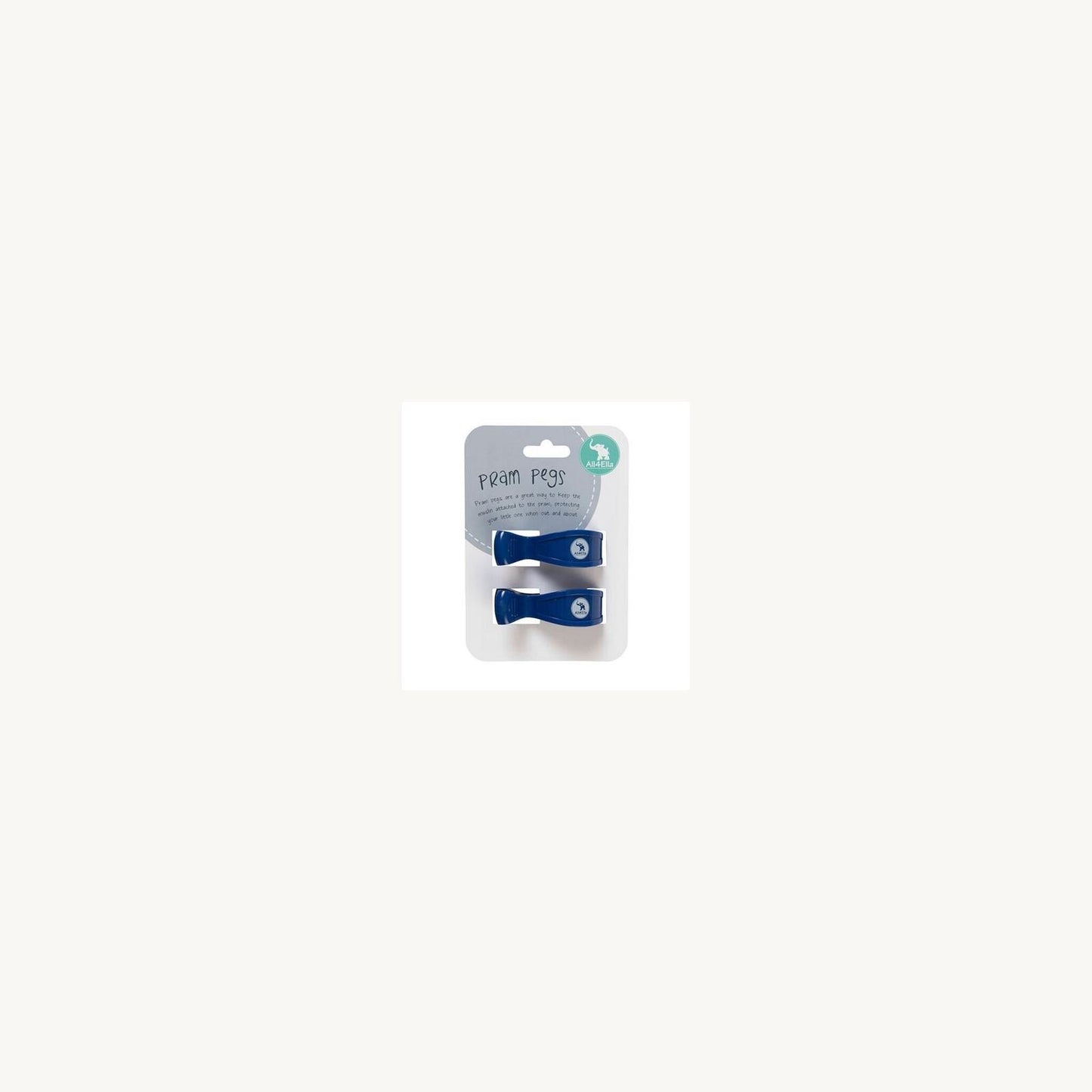 All4Ella Pram Pegs 2pk Navy | Aster & Ruby