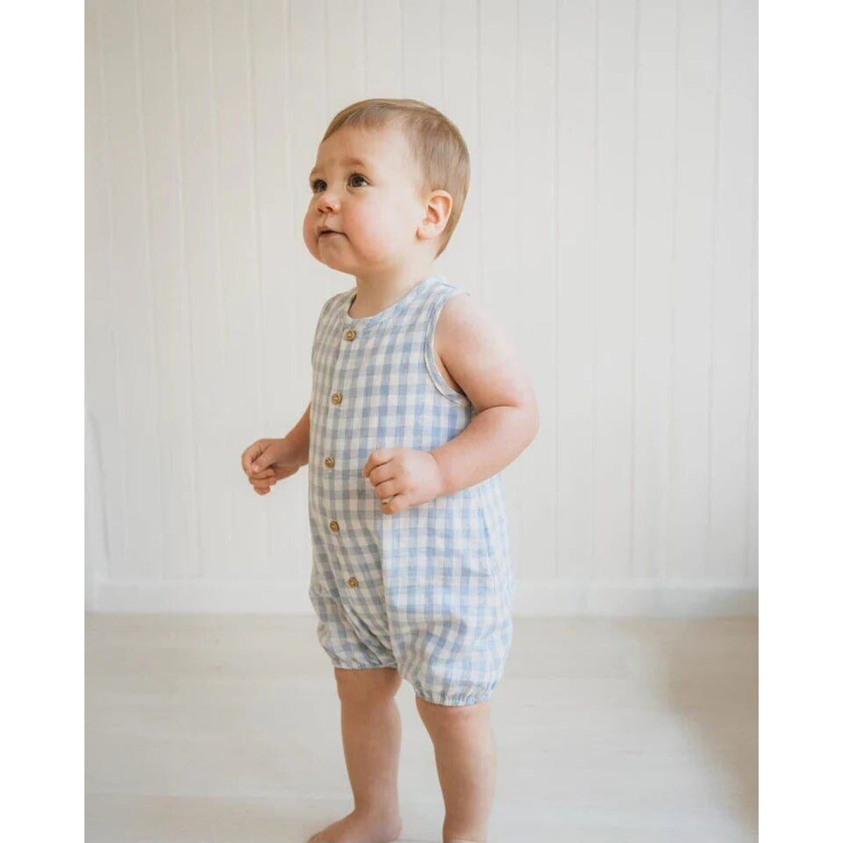 Bebe AXEL CHECK ROMPER | Aster & Ruby