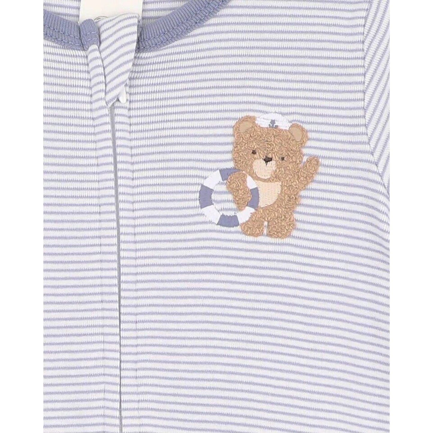 Bebe AXEL ORGANIC STRIPE SS ZIP ROMPER | Aster & Ruby