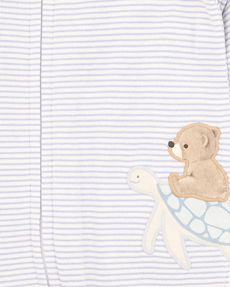 AXEL STRIPE ORGANIC LS ZIP ROMPER - Aster & Ruby