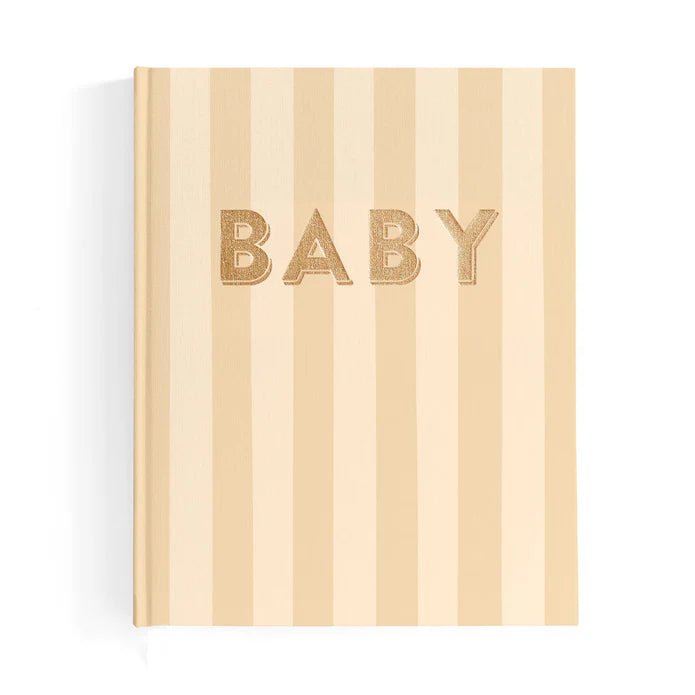 Baby Book Coffee Stripe - Aster & Ruby