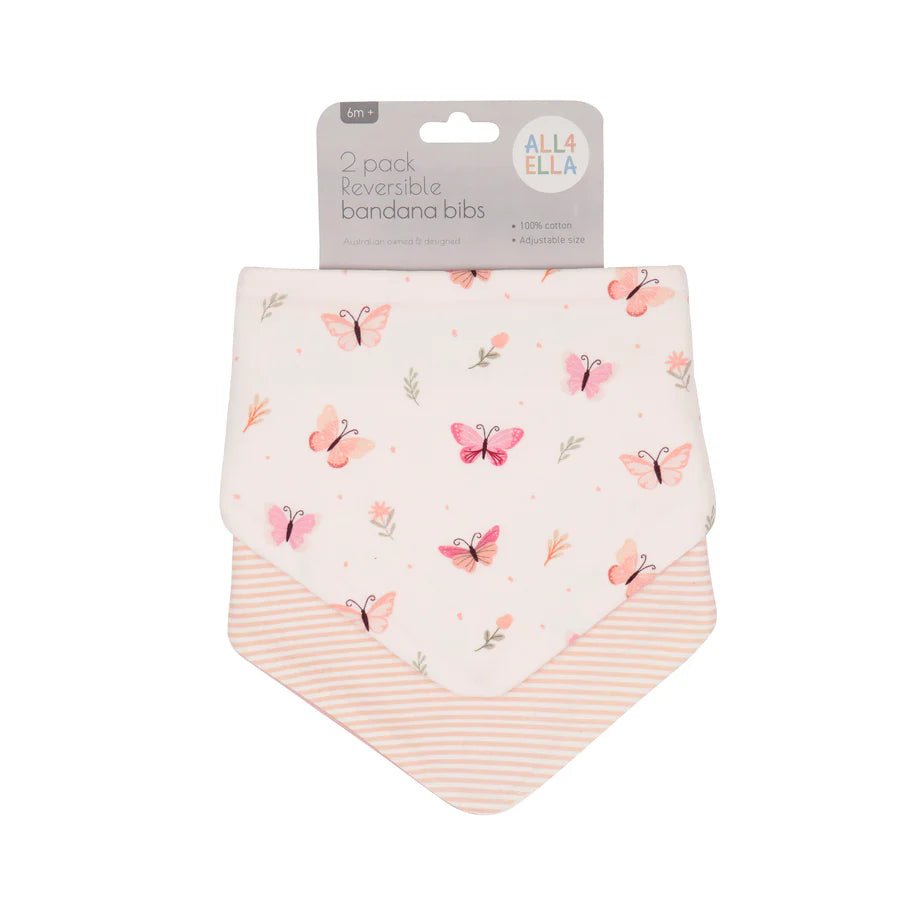 Bandana Bibs 2pk Sweet Butterfly - Aster & Ruby