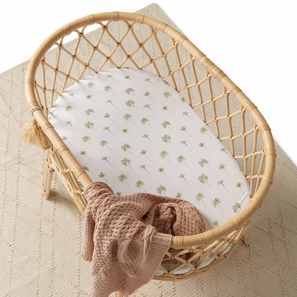 Green Palm Organic Bassinet Sheet / Change Pad Cover