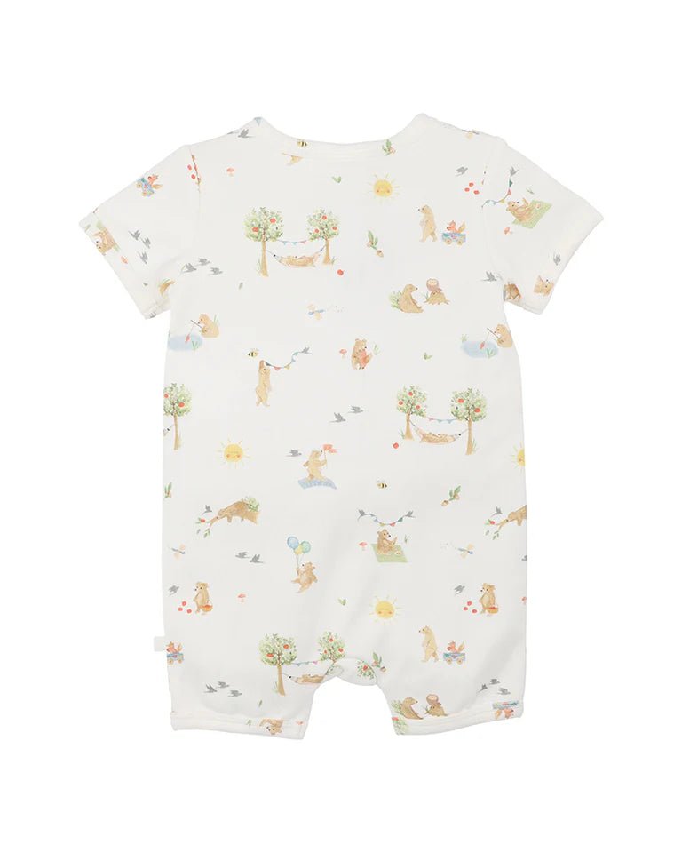 BEAR ORGANIC SS ZIPSUIT - Aster & Ruby