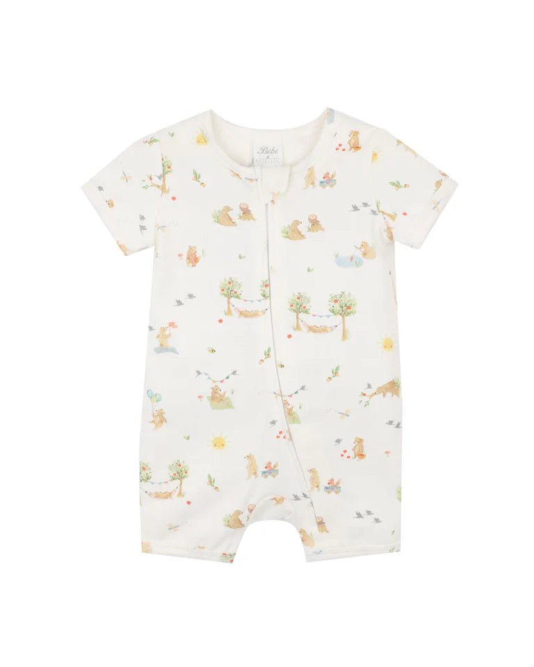 BEAR ORGANIC SS ZIPSUIT - Aster & Ruby