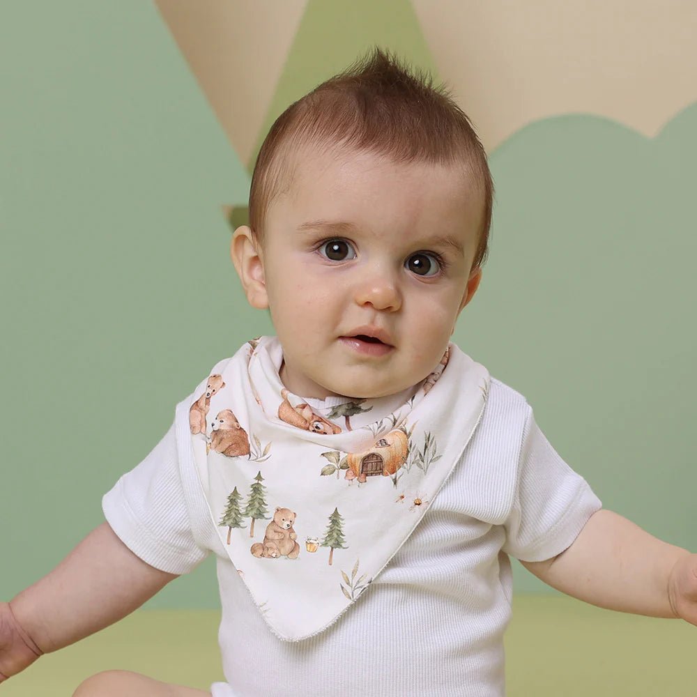 Bears Organic Dribble Bib - Aster & Ruby