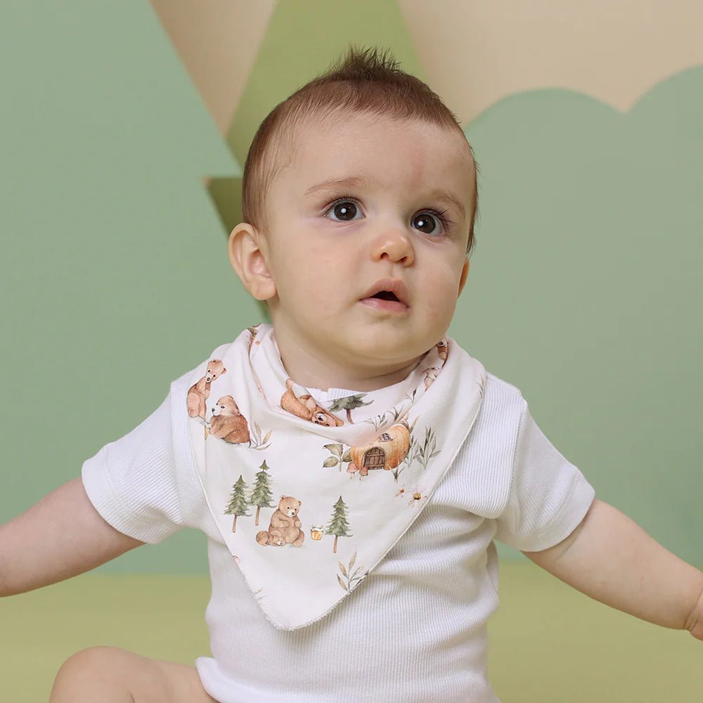 Bears Organic Dribble Bib - Aster & Ruby