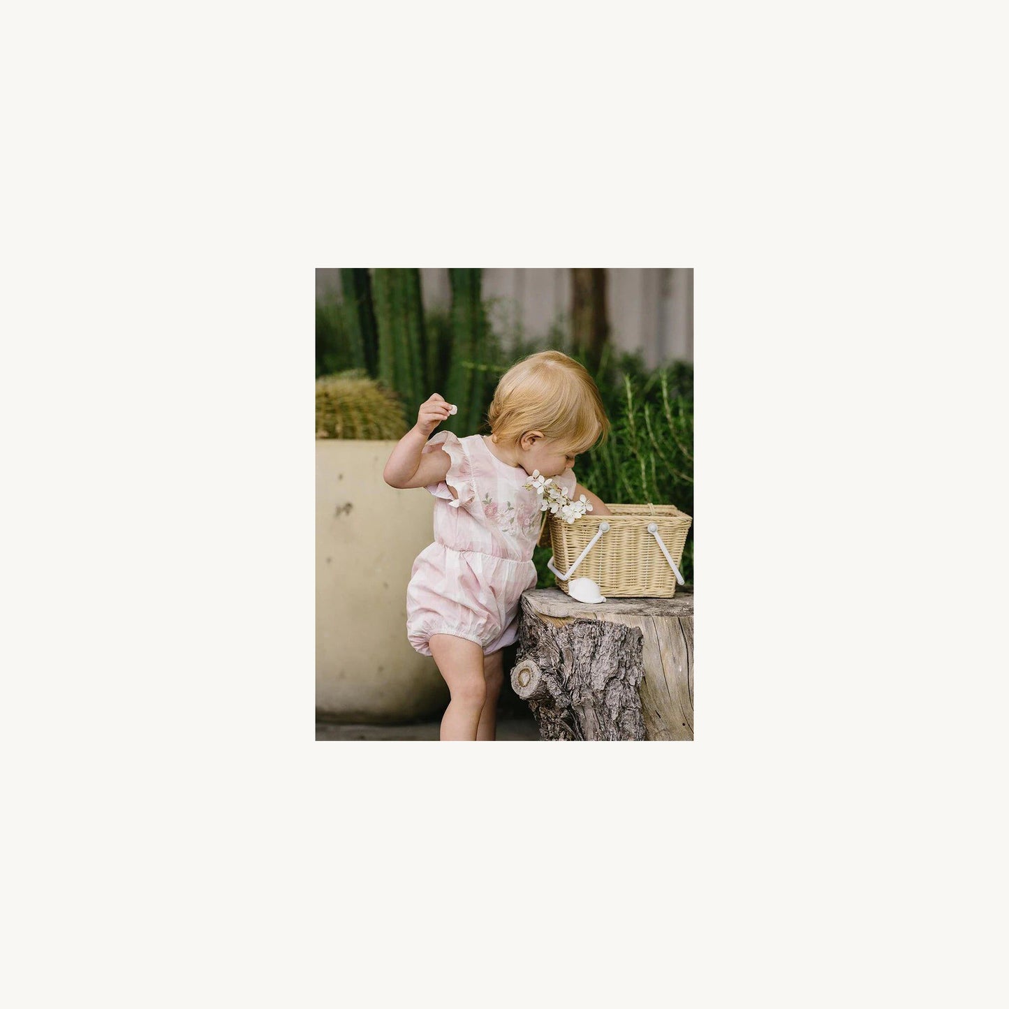 Bebe Bebe Lara Embroidered Check Romper | Aster & Ruby