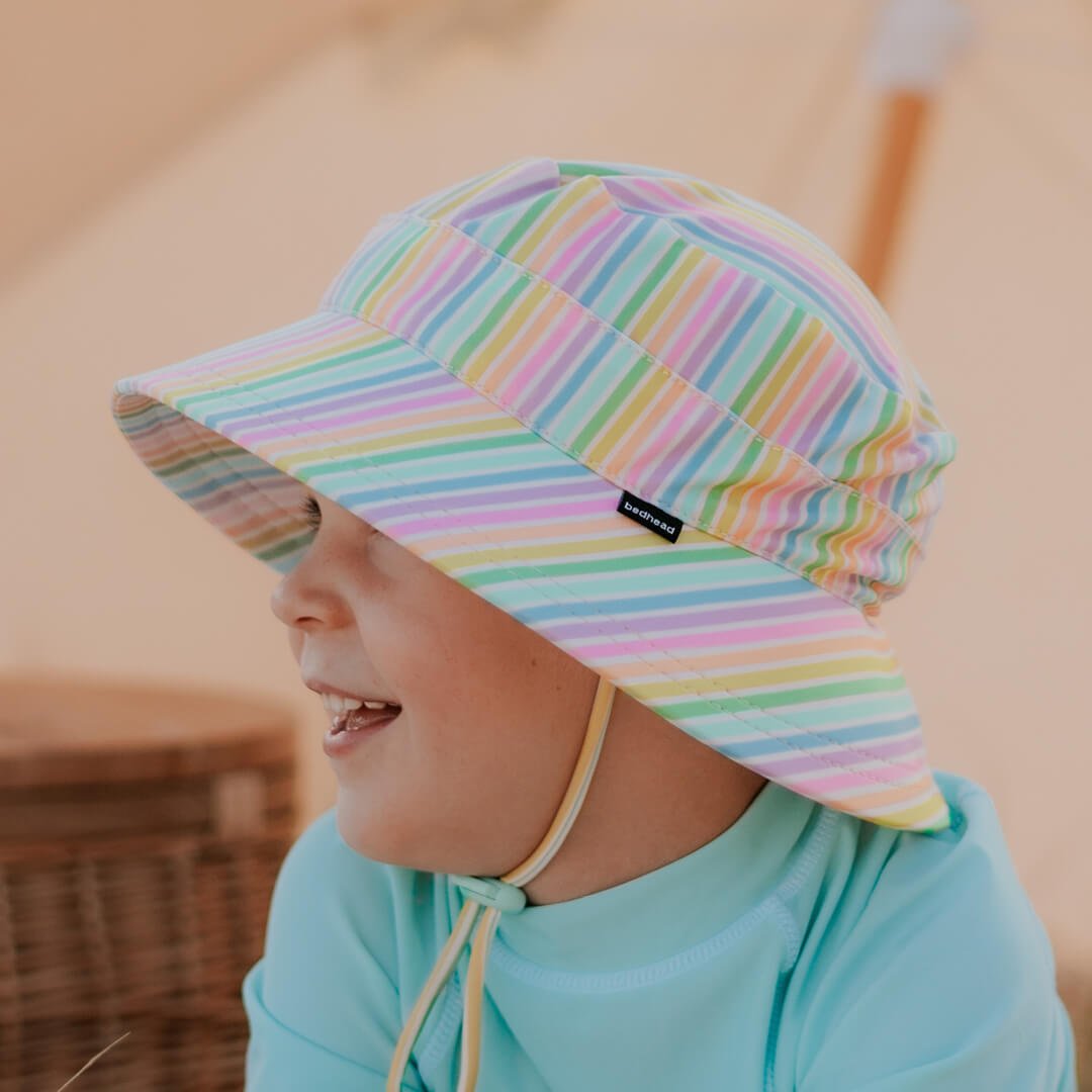 Bedhead Kids Beach Bucket Swim Hat Rainbow-Aster & Ruby