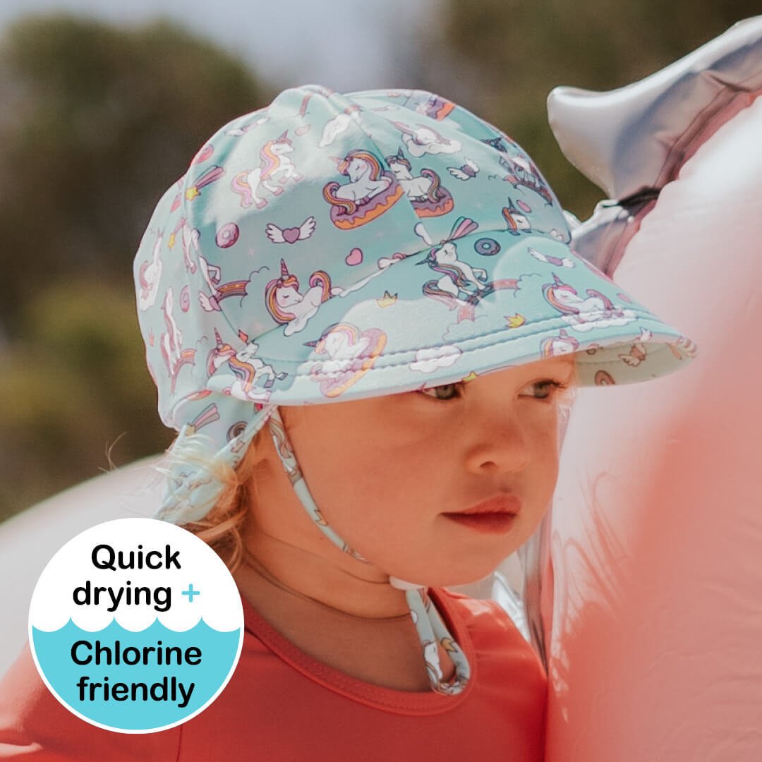 Bedhead Kids Swim Legionnaire Beach Hat Unicorn-Aster & Ruby