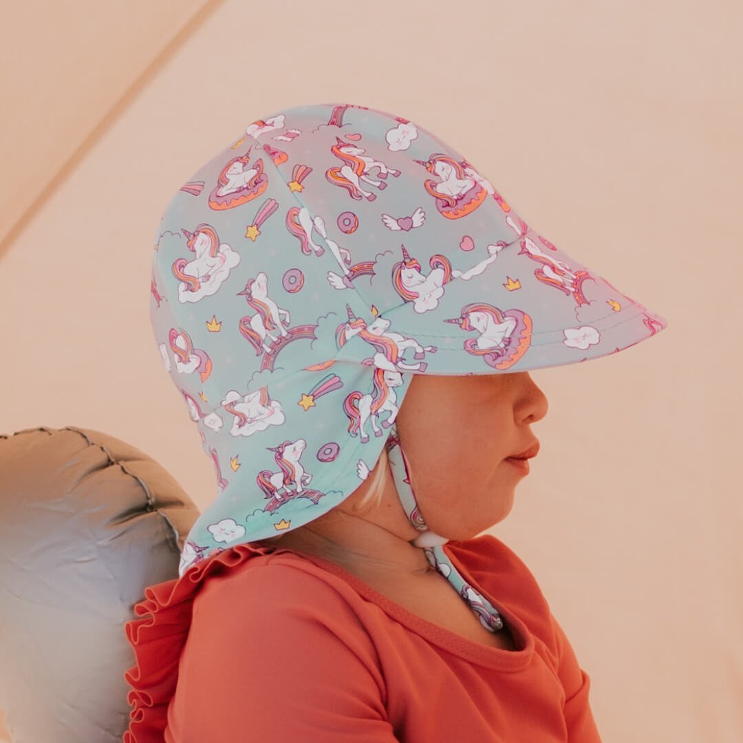 Bedhead Kids Swim Legionnaire Beach Hat Unicorn-Aster & Ruby