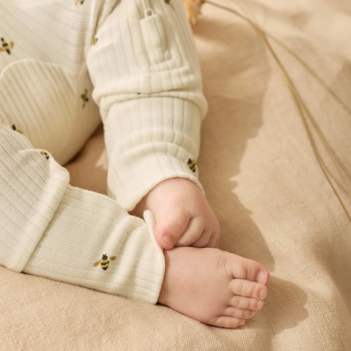 Bee Mine Organic Zipsuit with Feet - Aster & Ruby