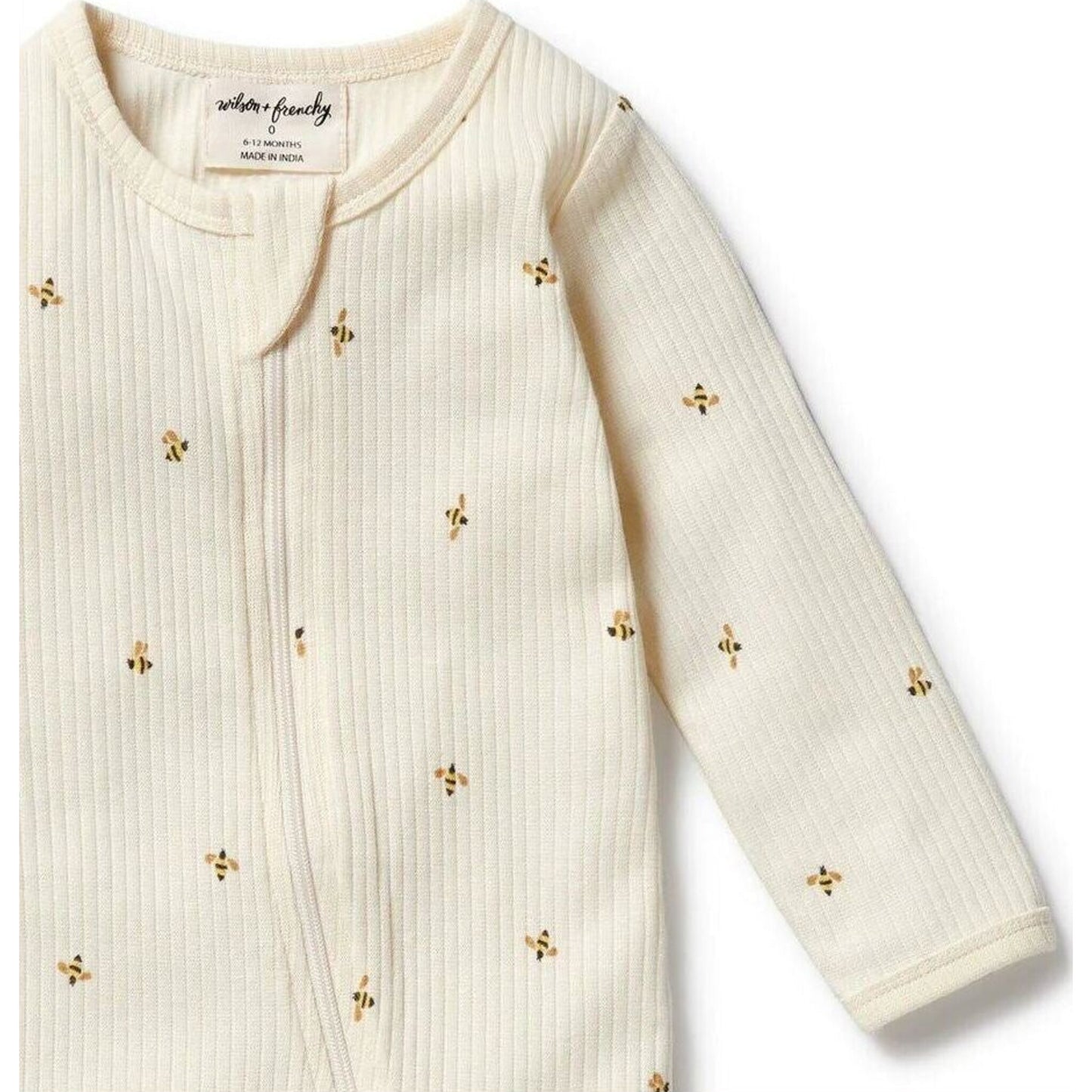 Wilson & Frenchy Bee Mine Organic Zipsuit with Feet | Aster & Ruby