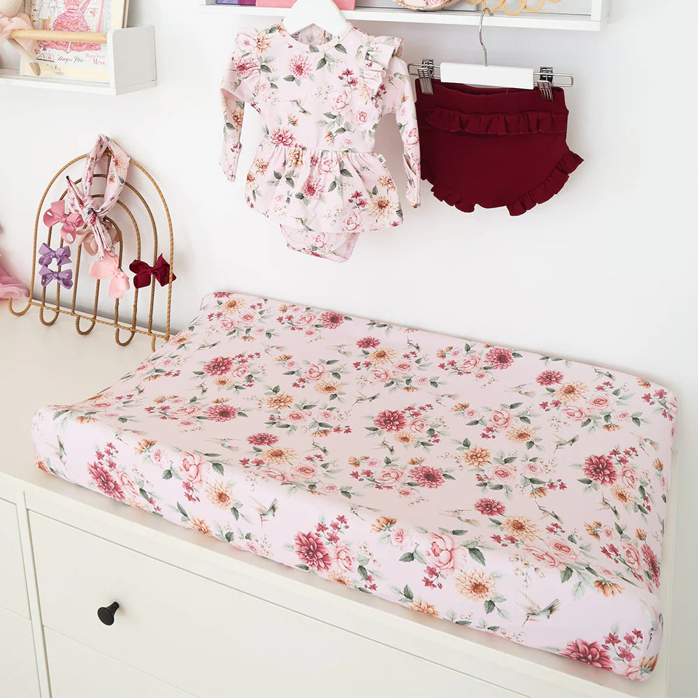 Birds & Blooms Organic Bassinet Sheet / Change Pad Cover
