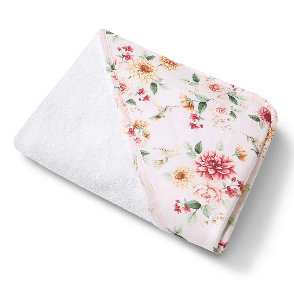 Birds & Blooms Organic Hooded Baby Towel