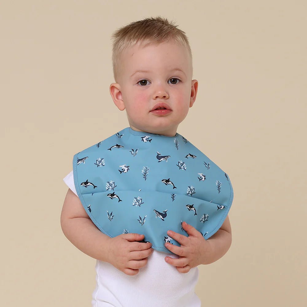 Blue Ocean Snuggle Bib - Aster & Ruby