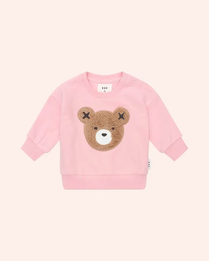 Blush Furry Huxbear Sweatshirt - Aster & Ruby