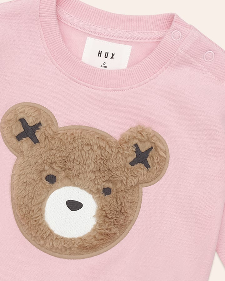 Blush Furry Huxbear Sweatshirt - Aster & Ruby
