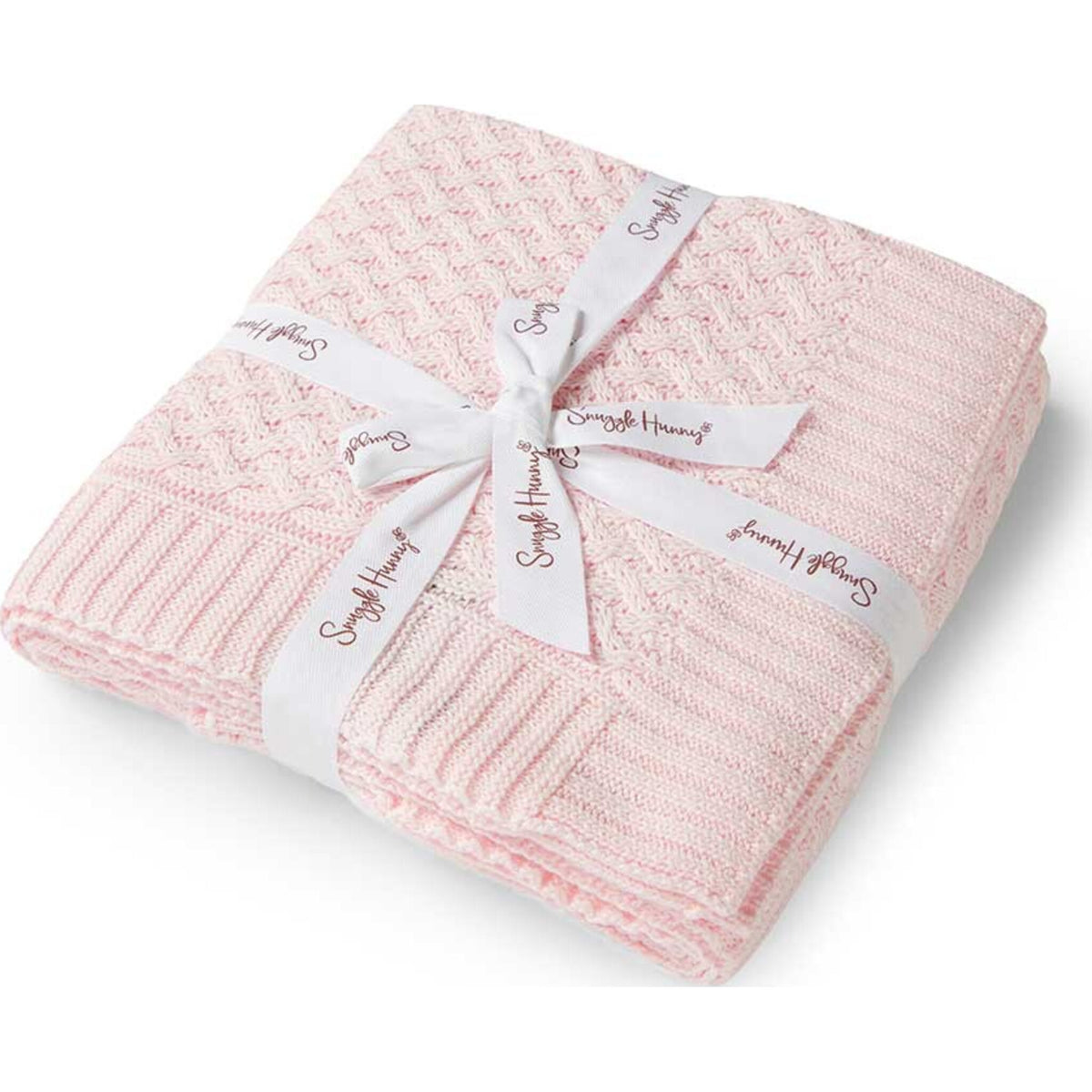Blush Pink Diamond Knit Organic Baby Blanket - Aster & Ruby