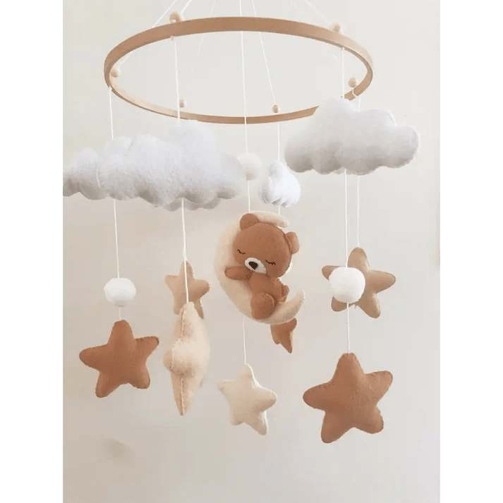 Brown Teddy Nursery Mobile - Aster & Ruby
