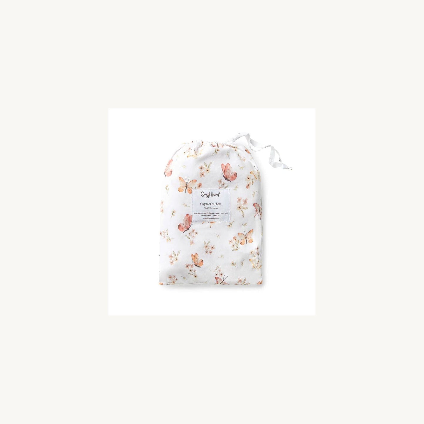 Snuggle Hunny Kids Butterfly Organic Fitted Cot Sheet | Aster & Ruby