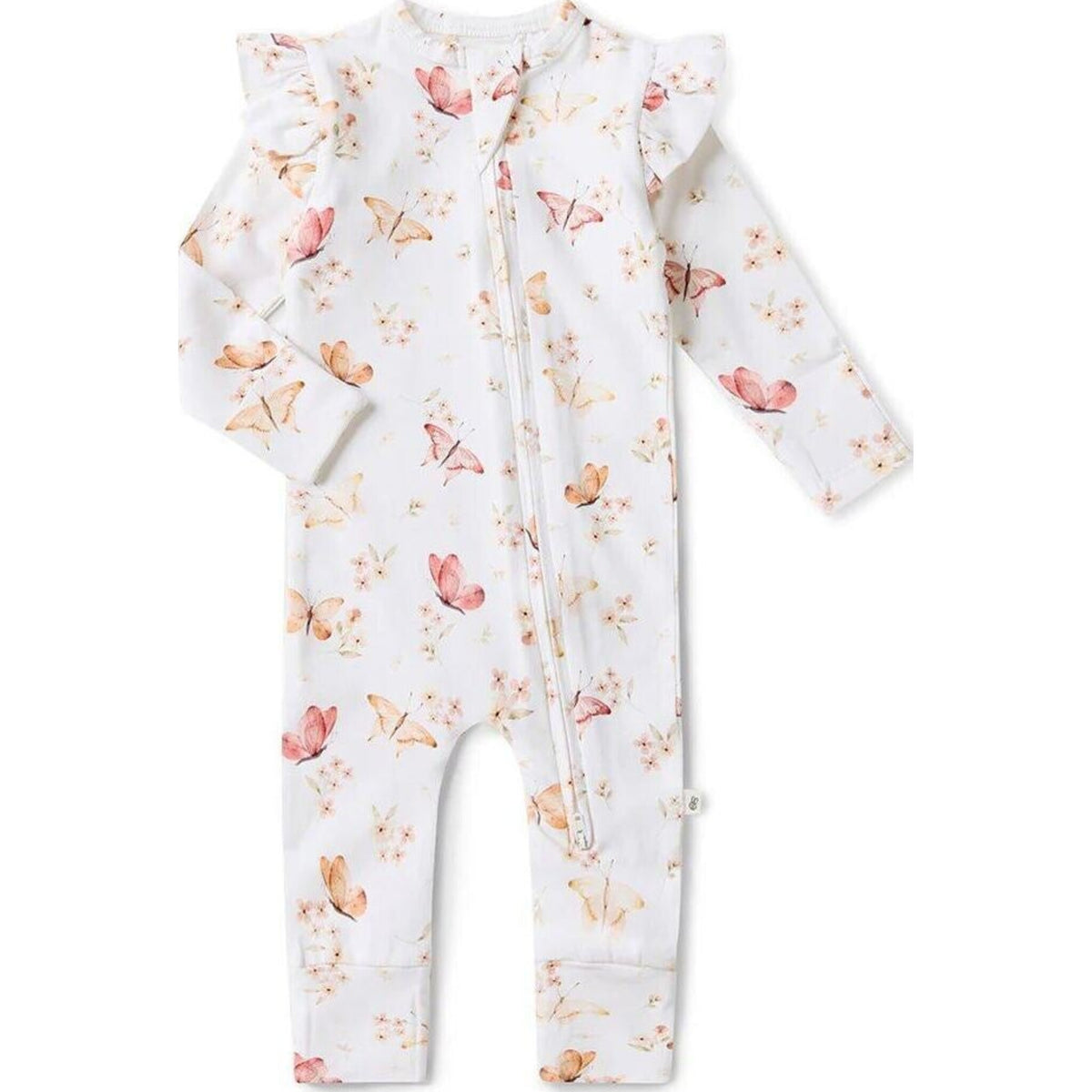 Snuggle Hunny Kids Butterfly Organic Snugglesuit Convertible Romper with Frill | Aster & Ruby