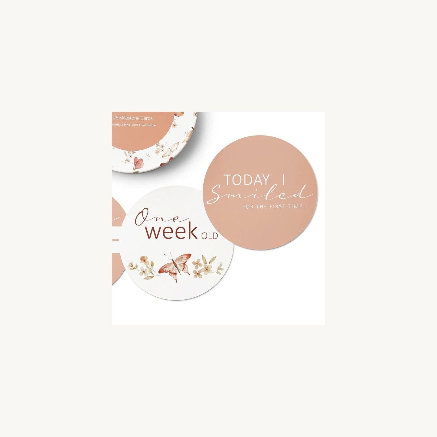 Snuggle Hunny Kids Butterfly & Pink Sand Reversible Milestone Cards | Aster & Ruby