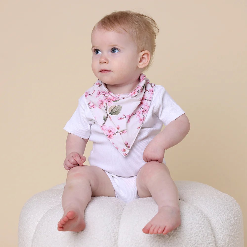 Cherry Blossom Organic Dribble Bib - Aster & Ruby