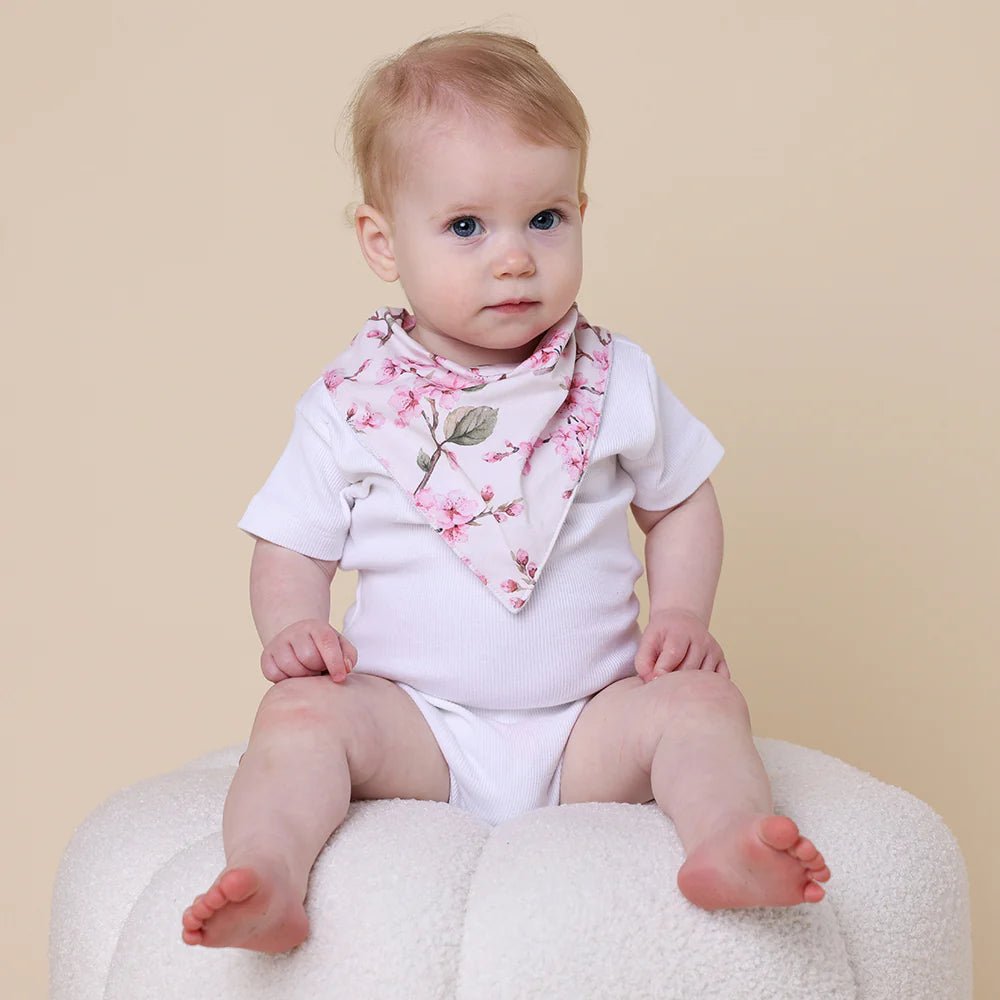 Cherry Blossom Organic Dribble Bib - Aster & Ruby