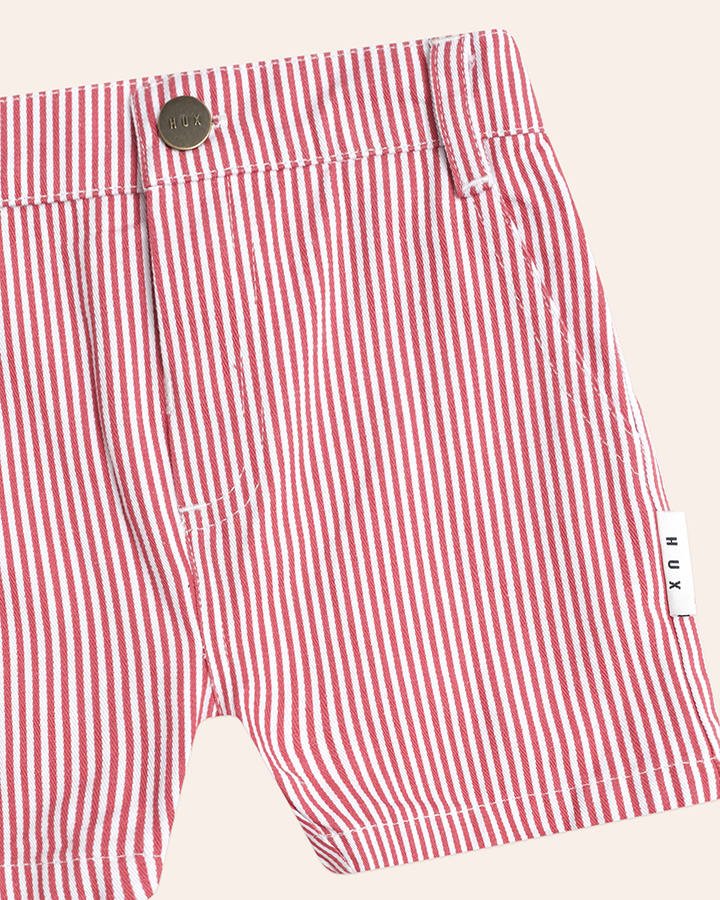Chill Red Stripe Chino Shorts - Aster & Ruby