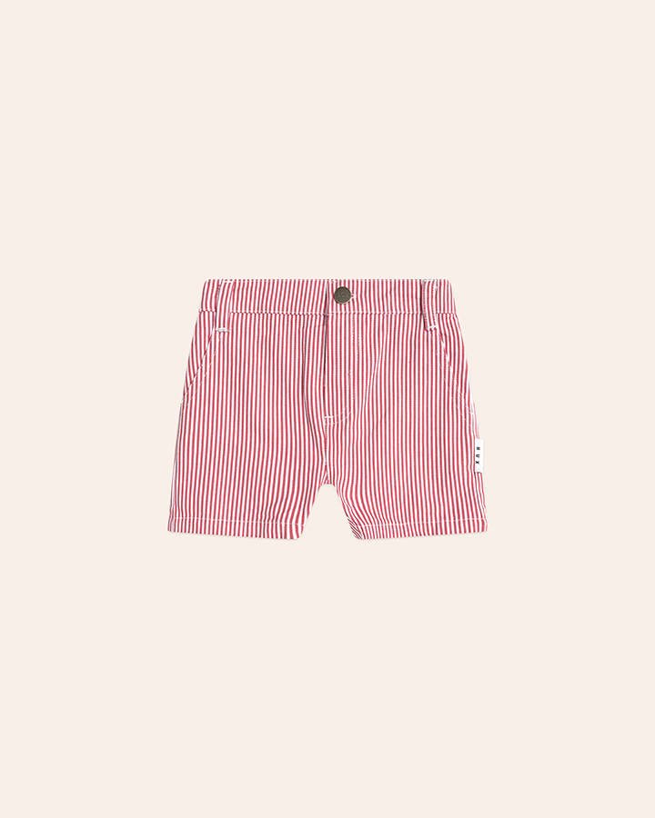 Chill Red Stripe Chino Shorts - Aster & Ruby