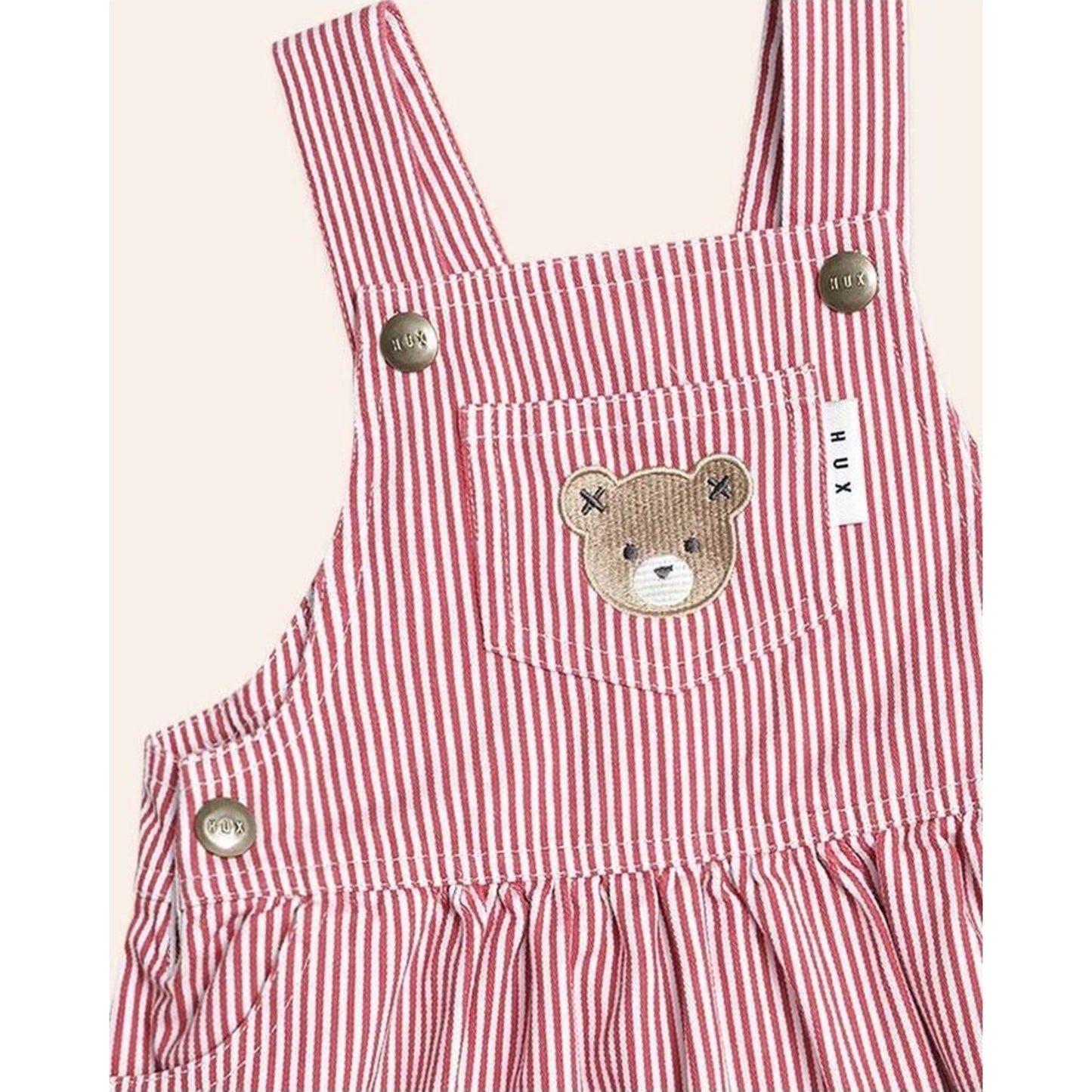 Huxbaby Chill Red Stripe Pinafore Dress | Aster & Ruby