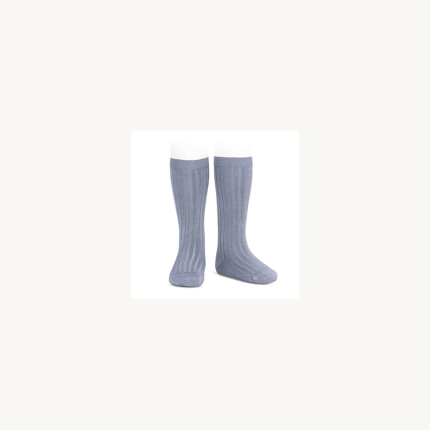 Condor Condor Ribbed Knee High Socks Steel | Aster & Ruby