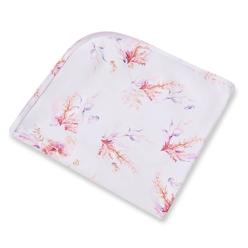 Coral Organic Jersey Wrap & Topknot Set - Aster & Ruby