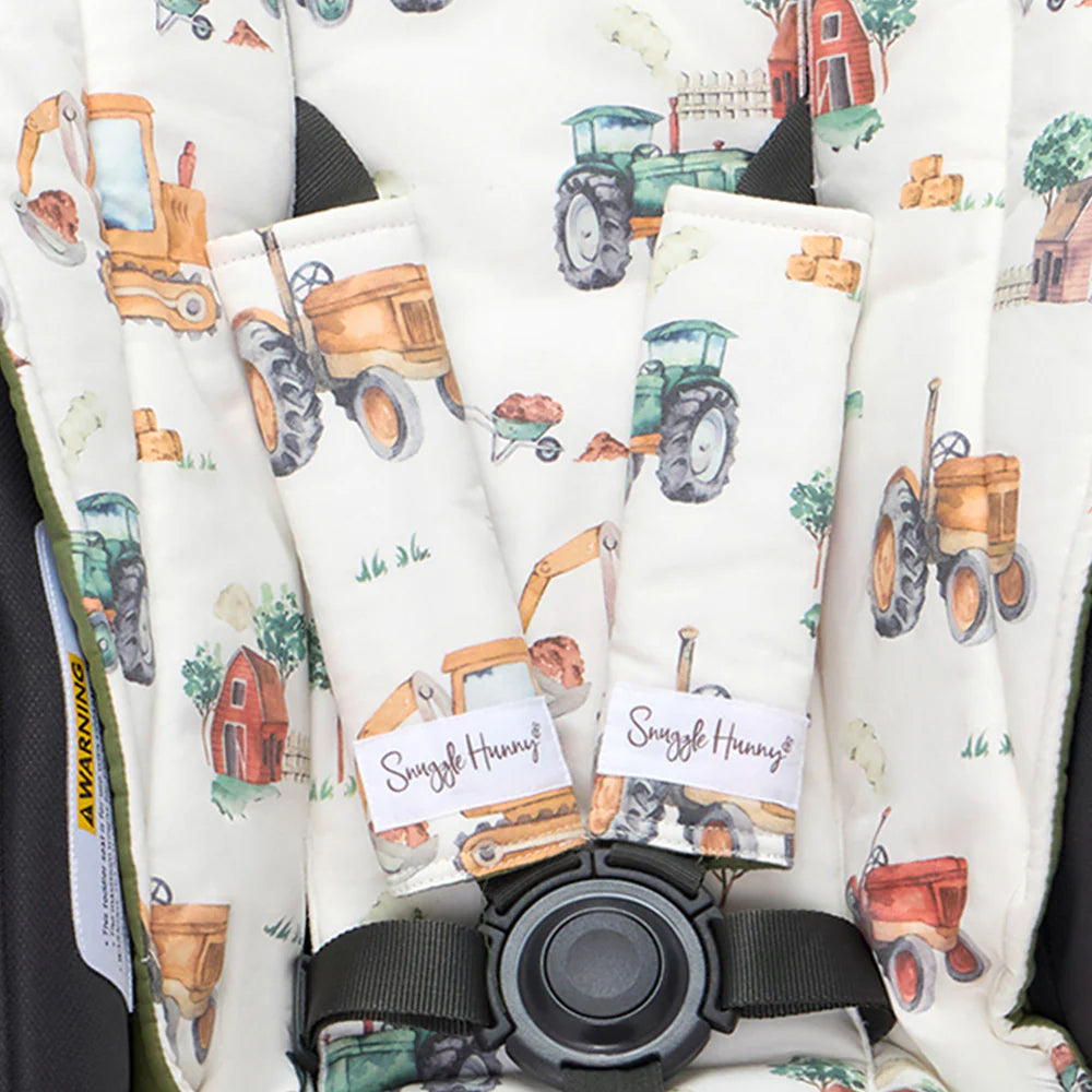 Universal Reversible Pram Strap Covers Diggers & Tractors