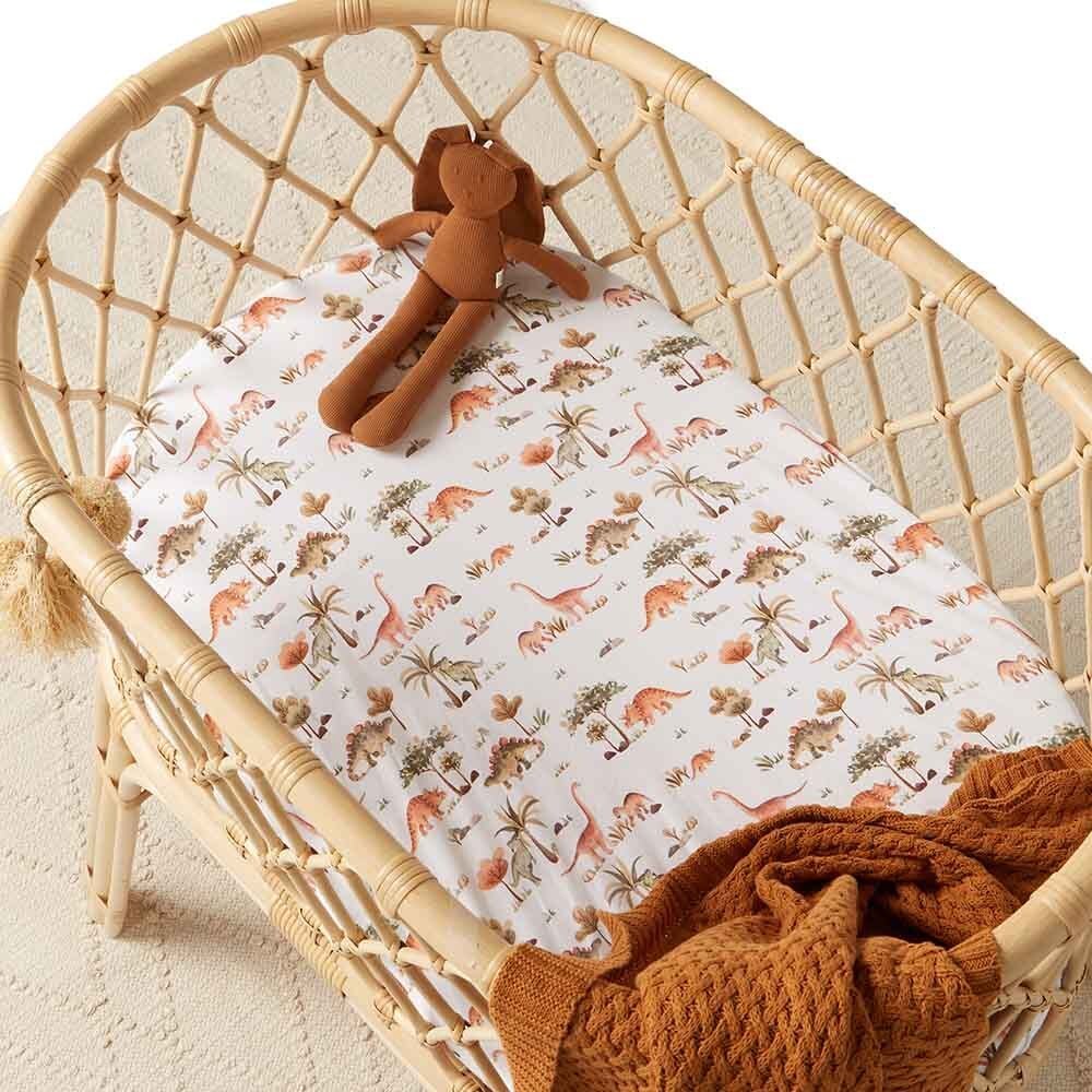 Dino Bassinet Sheet / Change Pad Cover - Aster & Ruby