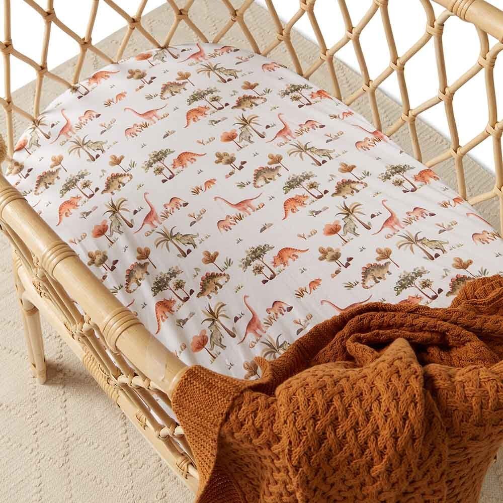 Dino Bassinet Sheet / Change Pad Cover - Aster & Ruby