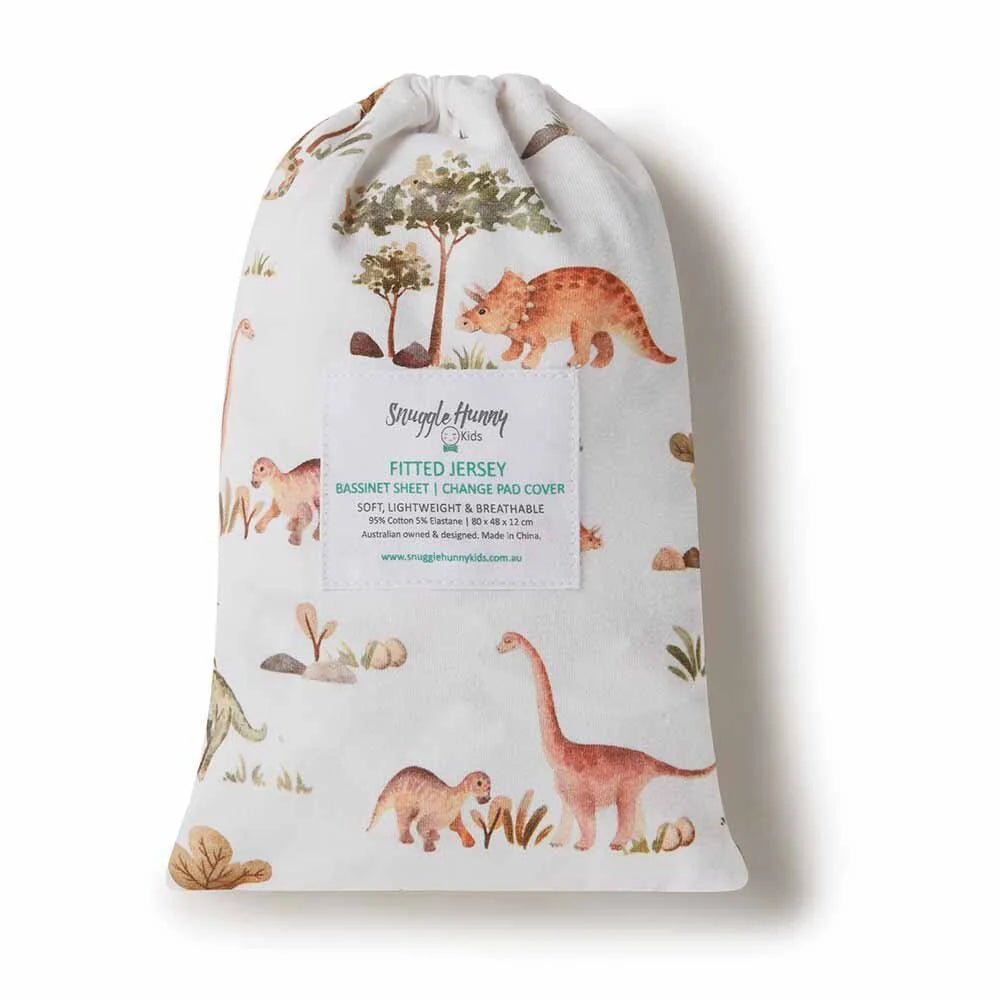 Dino Bassinet Sheet / Change Pad Cover - Aster & Ruby